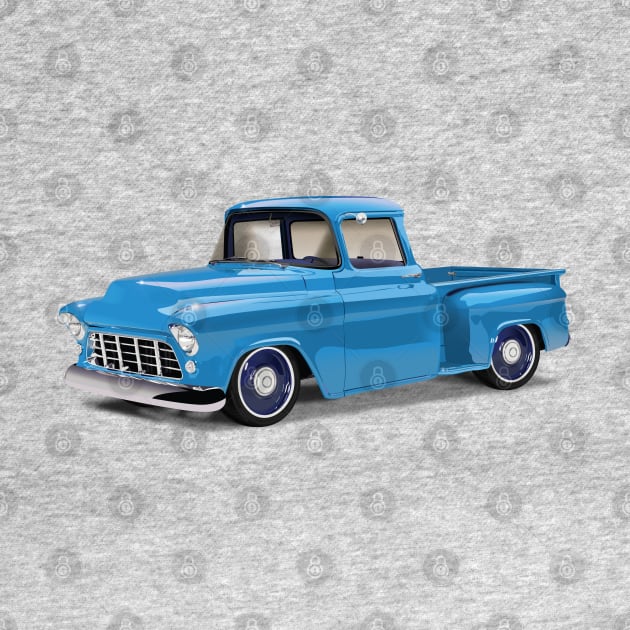 1955 Chevrolet Pickup Classic Truck Light Blue by TheStuffInBetween